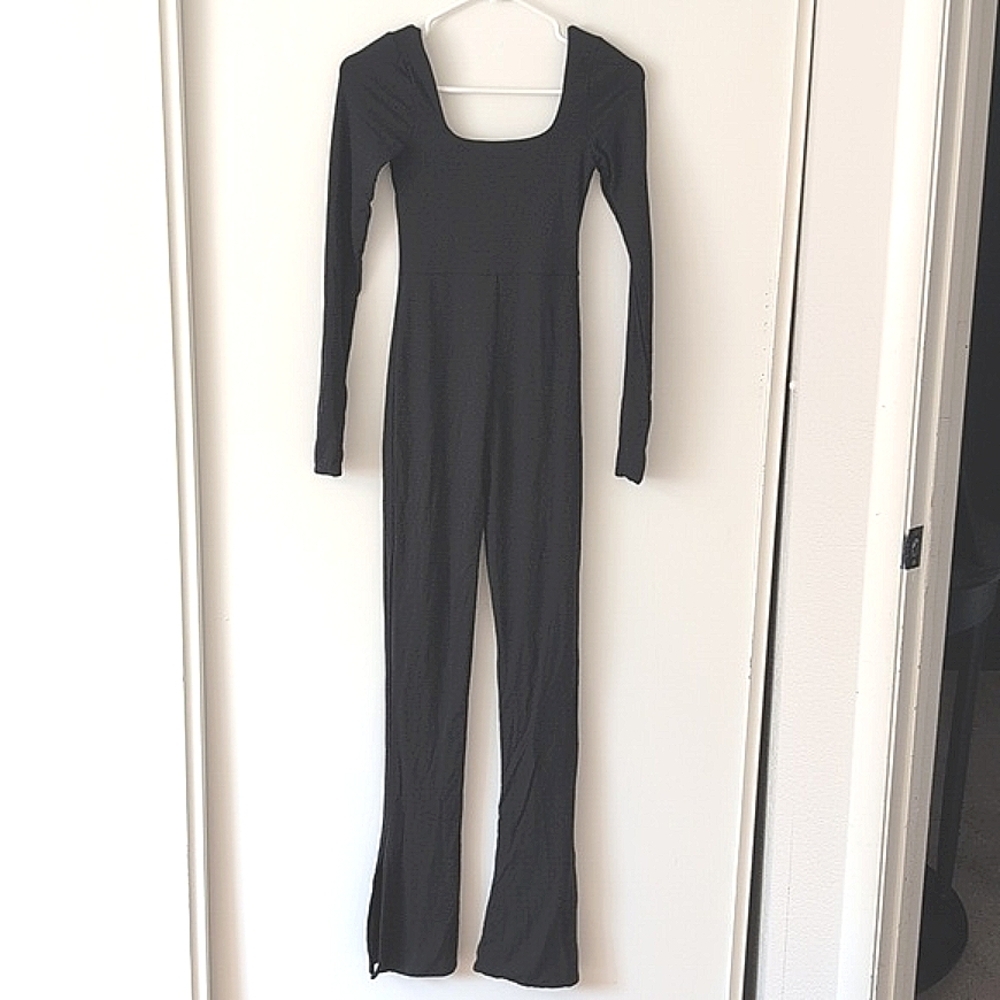 Oh Polly Womens 2 Jett Long Sleeve Square Neck Jumpsuit Black Baddie City Party - Picture 5 of 7